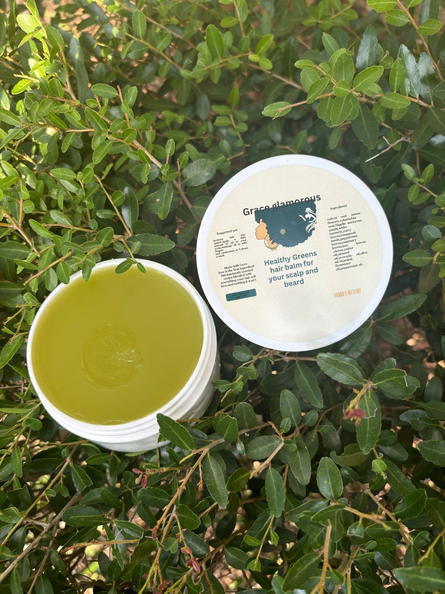 Healthy Greens hair balm scalp balm beard balm .